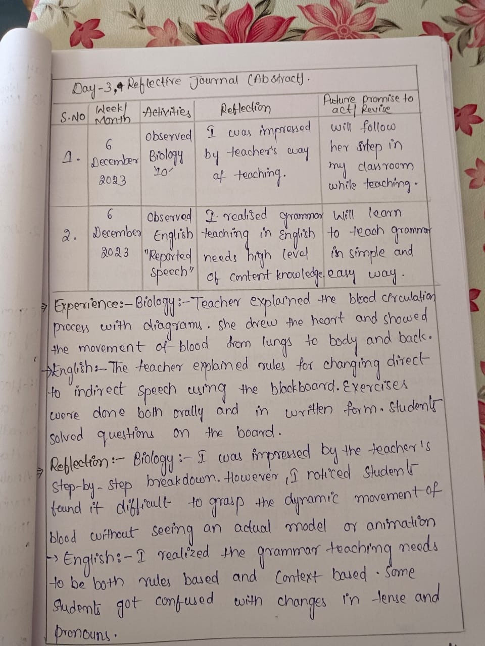 Teaching Reflection Document 3
